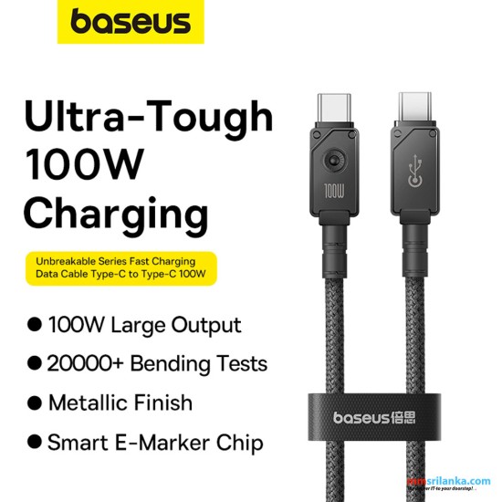 Baseus 1m Unbreakable Series Fast Charging Data Cable Type-C to Type-C 100W Cluster Black (6M)